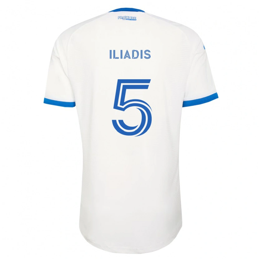 Danxen Mulher Camisola Ilias Iliadis #5 Azul Celeste Branco Alternativa 2026/27 Camisa