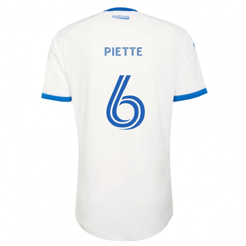 Danxen Mulher Camisola Samuel Piette #6 Azul Celeste Branco Alternativa 2026/27 Camisa