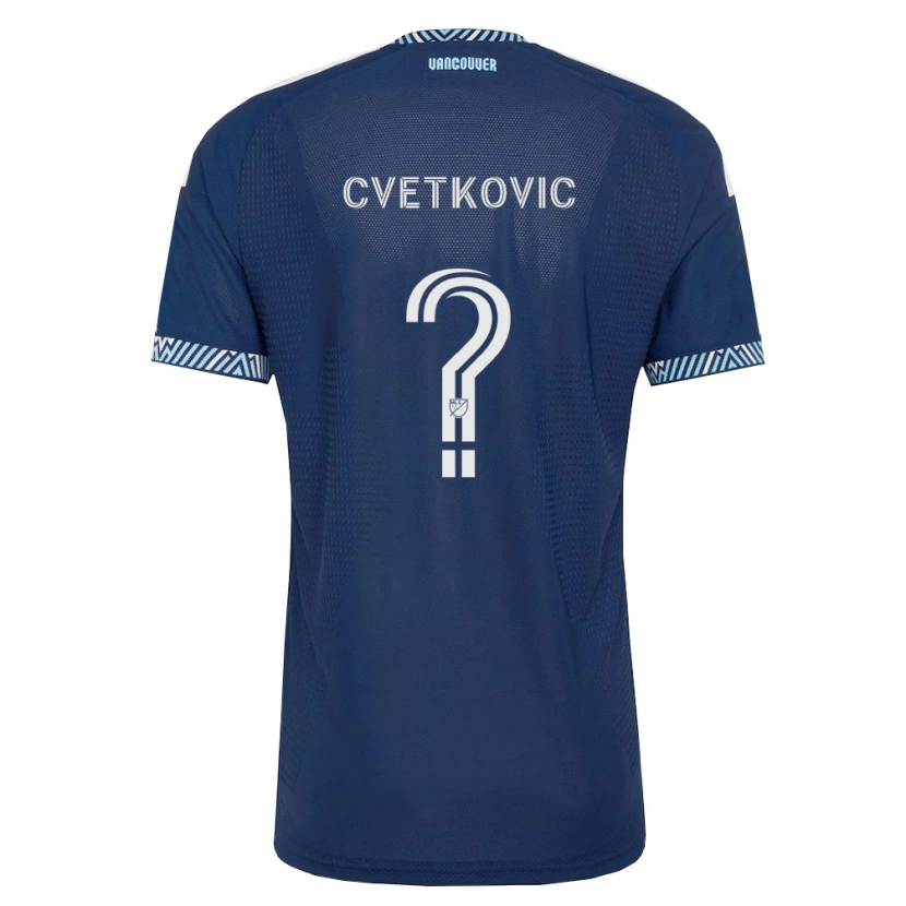 Danxen Mulher Camisola Aleksa Cvetkovic #0 Azul Profundo Branco Alternativa 2026/27 Camisa
