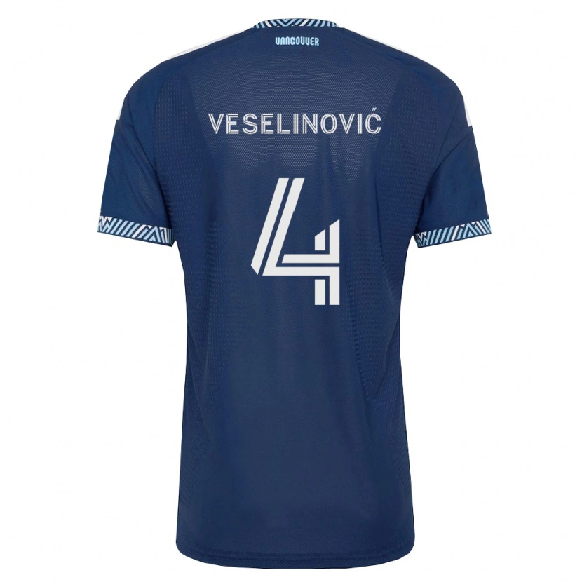 Danxen Mulher Camisola Ranko Veselinović #4 Azul Profundo Branco Alternativa 2026/27 Camisa