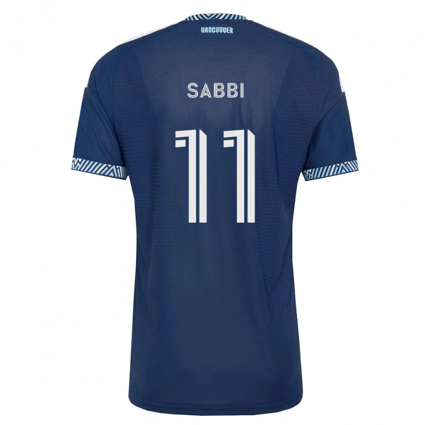 Danxen Mulher Camisola Emmanuel Sabbi #11 Azul Profundo Branco Alternativa 2026/27 Camisa