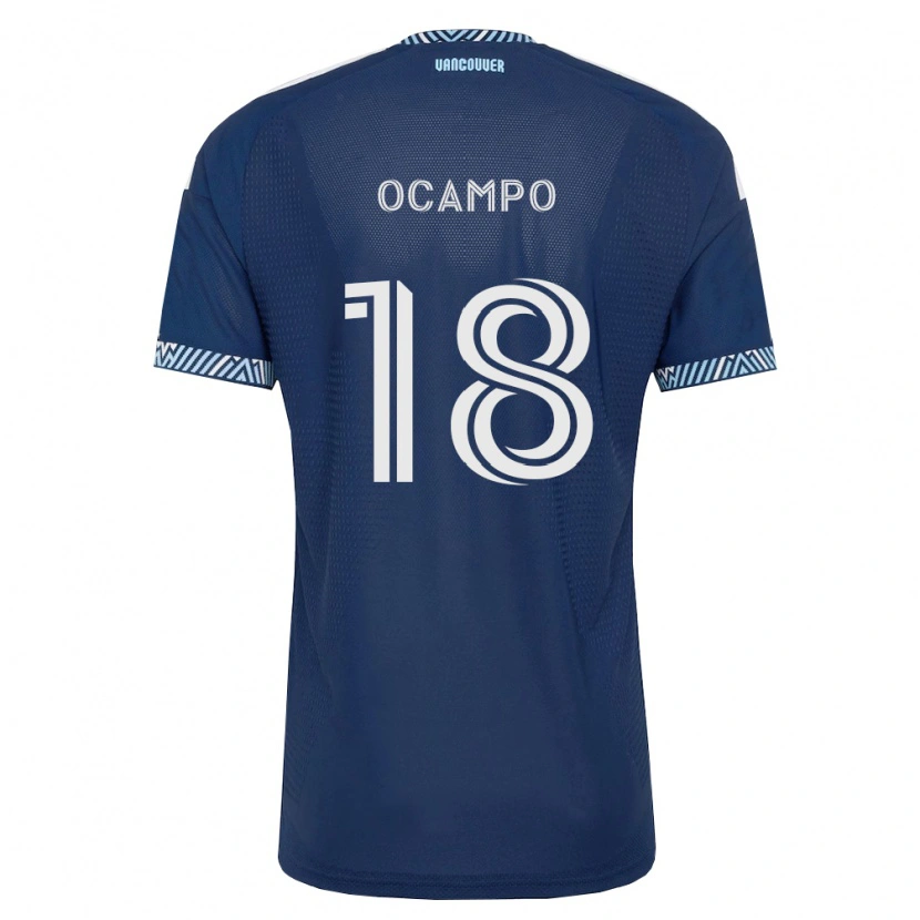 Danxen Mulher Camisola Édier Ocampo #18 Azul Profundo Branco Alternativa 2026/27 Camisa
