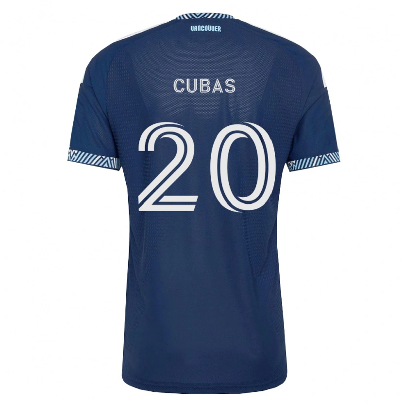 Danxen Mulher Camisola Andrés Cubas #20 Azul Profundo Branco Alternativa 2026/27 Camisa