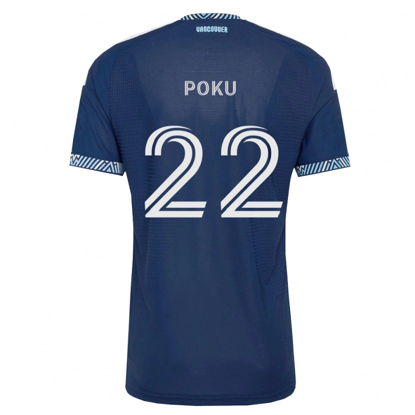 Danxen Mulher Camisola Kwasi Poku #22 Azul Profundo Branco Alternativa 2026/27 Camisa