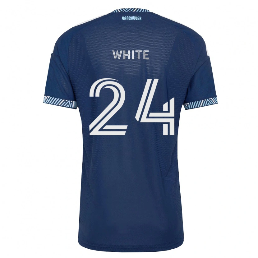 Danxen Mulher Camisola Brian White #24 Azul Profundo Branco Alternativa 2026/27 Camisa