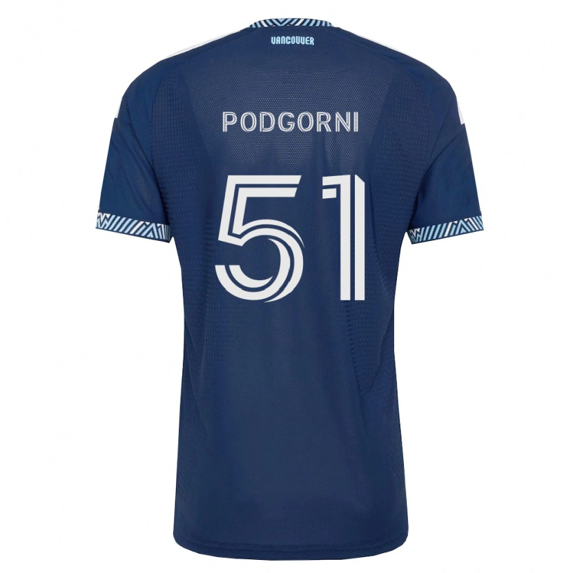 Danxen Mulher Camisola Kevin Podgorni #51 Azul Profundo Branco Alternativa 2026/27 Camisa