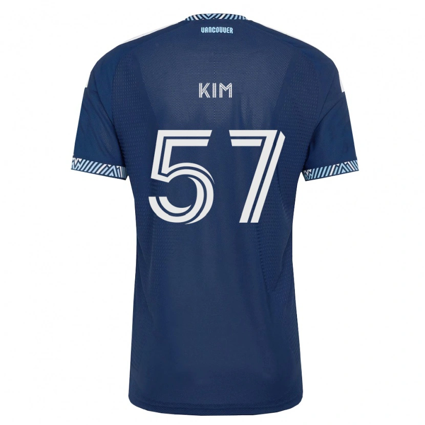 Danxen Mulher Camisola Jayden Kim #57 Azul Profundo Branco Alternativa 2026/27 Camisa