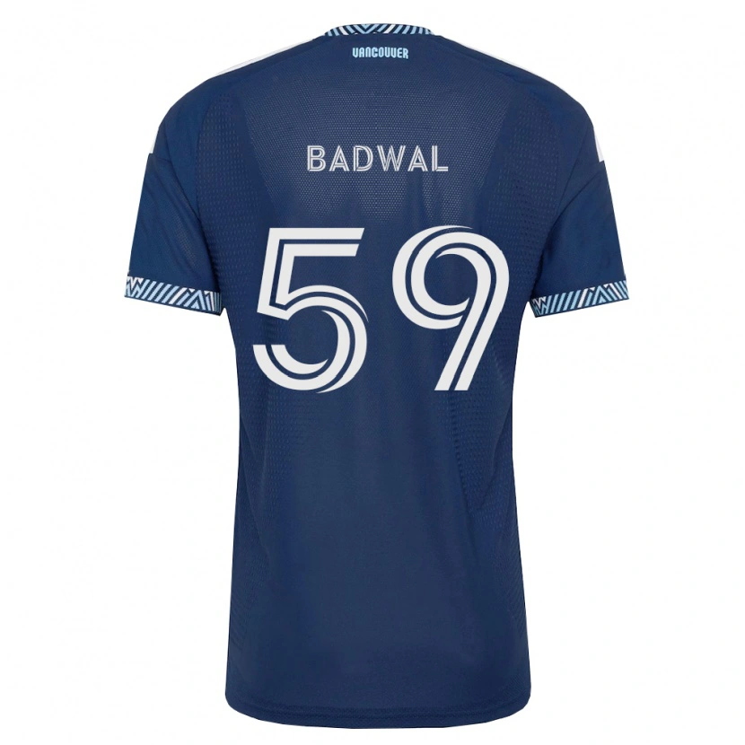 Danxen Mulher Camisola Jeevan Badwal #59 Azul Profundo Branco Alternativa 2026/27 Camisa