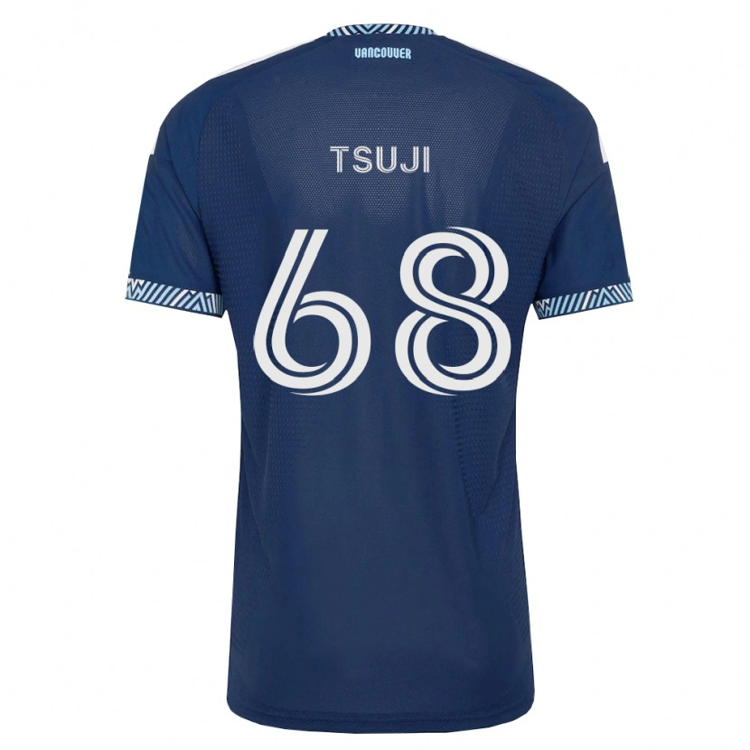 Danxen Mulher Camisola Yuma Tsuji #68 Azul Profundo Branco Alternativa 2026/27 Camisa