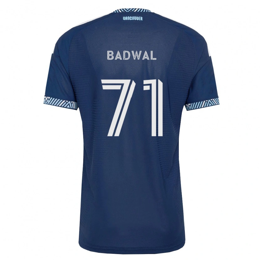 Danxen Mulher Camisola Manav Badwal #71 Azul Profundo Branco Alternativa 2026/27 Camisa