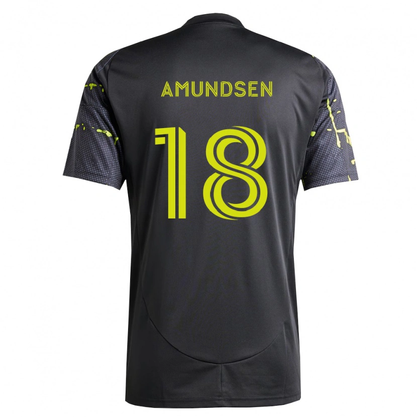 Danxen Mulher Camisola Malte Amundsen #18 Amarelo Fluorescente Preto Alternativa 2026/27 Camisa