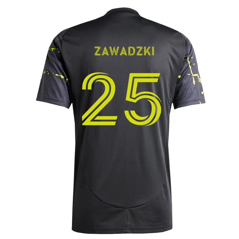 Danxen Mulher Camisola Sean Zawadzki #25 Amarelo Fluorescente Preto Alternativa 2026/27 Camisa