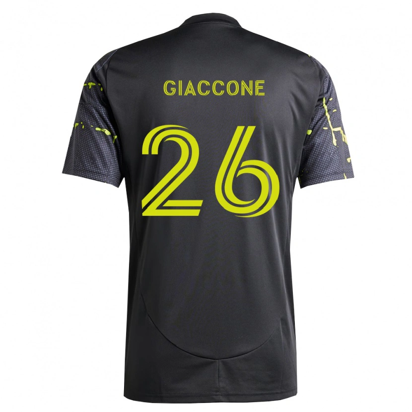 Danxen Mulher Camisola Lautaro Giaccone #26 Amarelo Fluorescente Preto Alternativa 2026/27 Camisa
