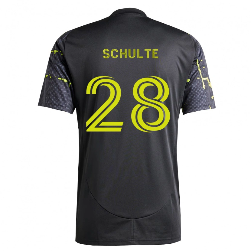 Danxen Mulher Camisola Patrick Schulte #28 Amarelo Fluorescente Preto Alternativa 2026/27 Camisa
