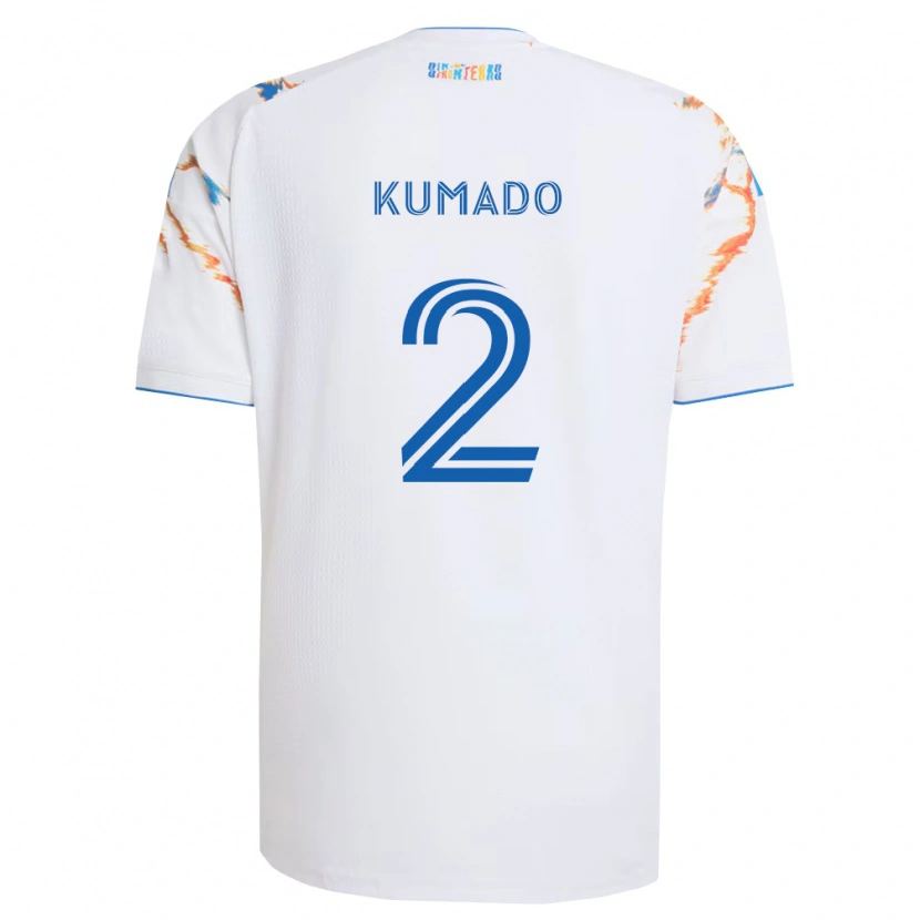 Danxen Mulher Camisola Willy Kumado #2 Branco Laranja Azul Alternativa 2026/27 Camisa