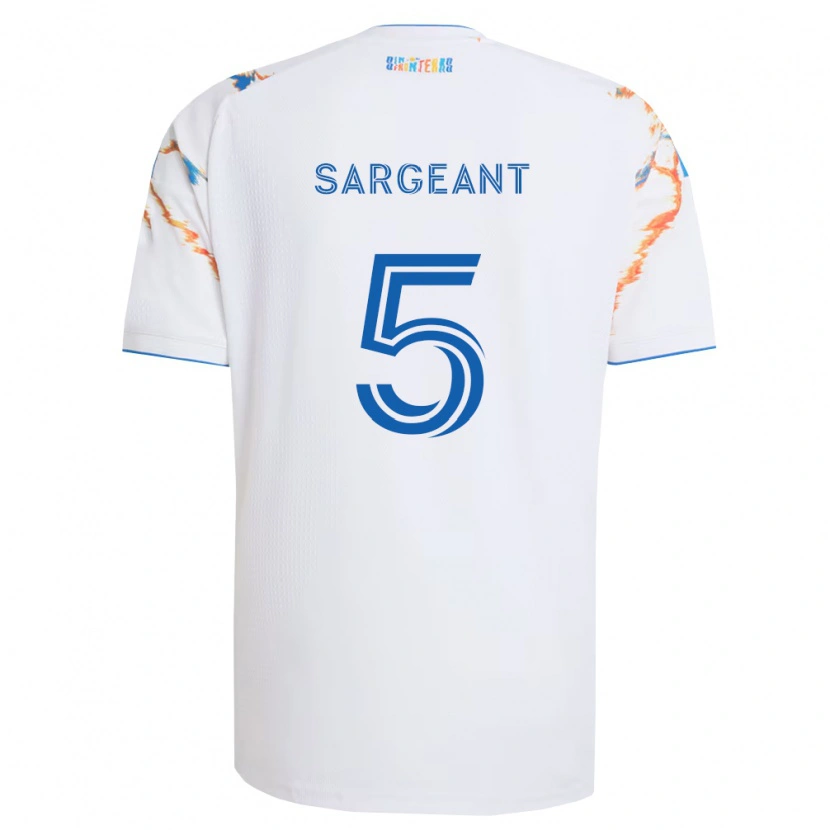Danxen Mulher Camisola Kieran Sargeant #5 Branco Laranja Azul Alternativa 2026/27 Camisa