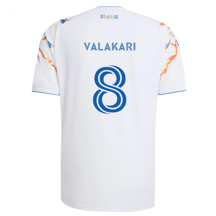 Danxen Mulher Camisola Onni Valakari #8 Branco Laranja Azul Alternativa 2026/27 Camisa