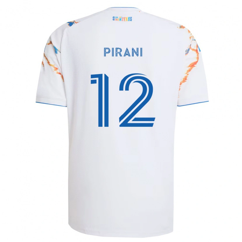Danxen Mulher Camisola Gabriel Pirani #12 Branco Laranja Azul Alternativa 2026/27 Camisa