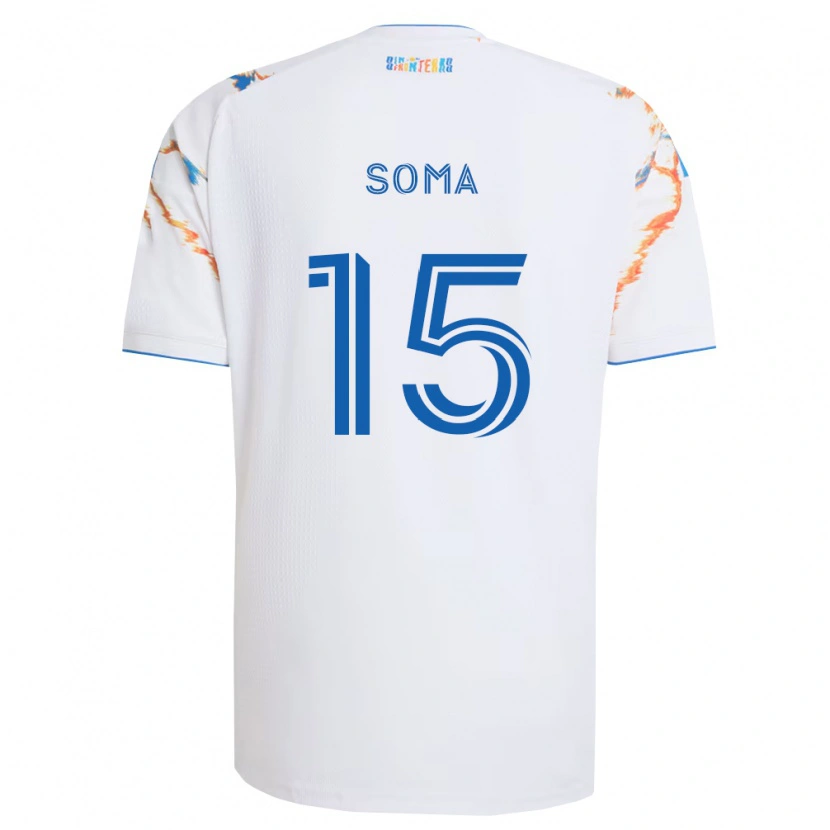 Danxen Mulher Camisola Pedro Soma #15 Branco Laranja Azul Alternativa 2026/27 Camisa