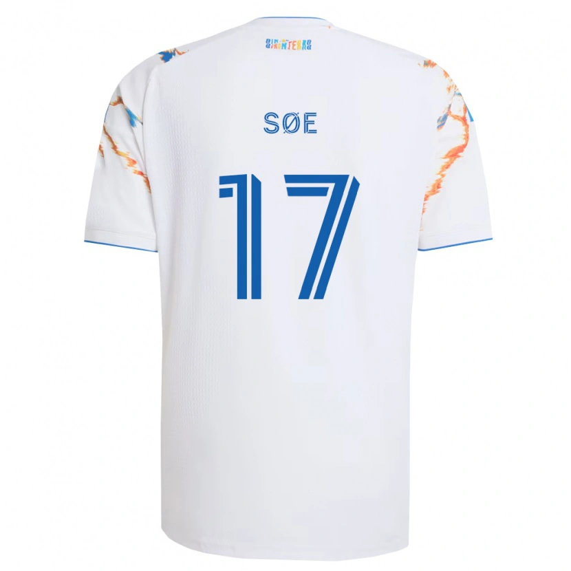 Danxen Mulher Camisola Osvald Søe #17 Branco Laranja Azul Alternativa 2026/27 Camisa