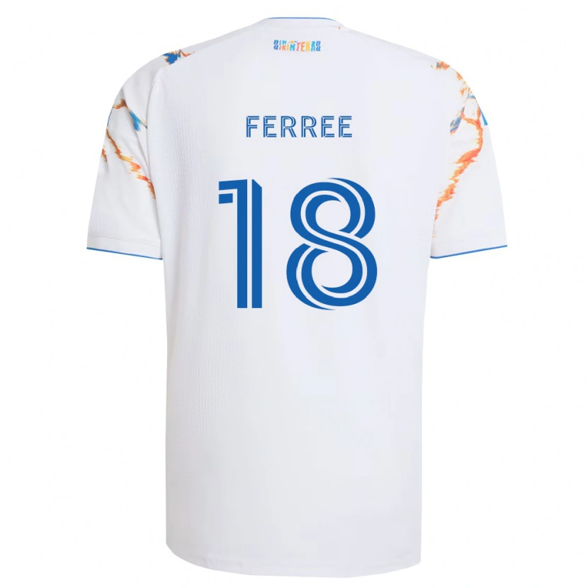 Danxen Mulher Camisola Duran Ferree #18 Branco Laranja Azul Alternativa 2026/27 Camisa