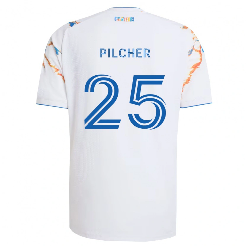 Danxen Mulher Camisola Ian Pilcher #25 Branco Laranja Azul Alternativa 2026/27 Camisa