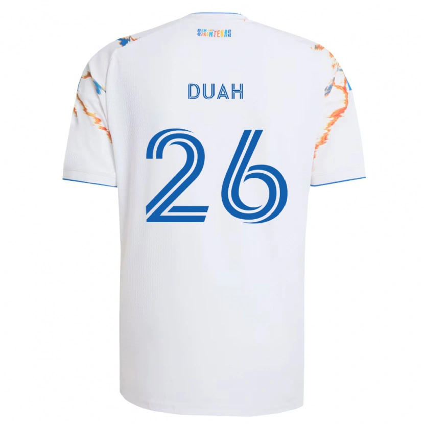 Danxen Mulher Camisola Manu Duah #26 Branco Laranja Azul Alternativa 2026/27 Camisa