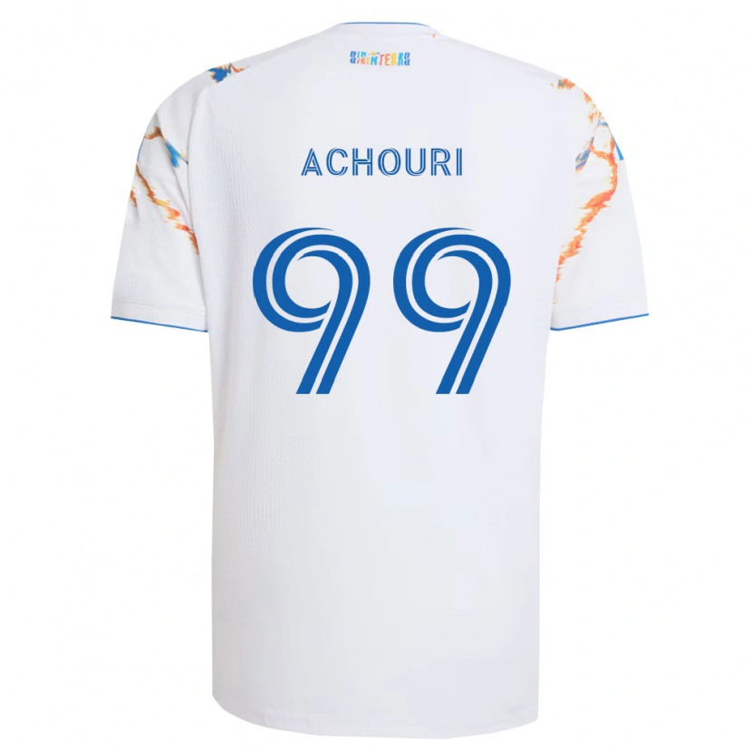 Danxen Mulher Camisola Elias Achouri #99 Branco Laranja Azul Alternativa 2026/27 Camisa