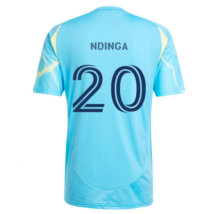 Danxen Mulher Camisola Philippe Ndinga #20 Azul Claro Preto Amarelo Claro Alternativa 2026/27 Camisa