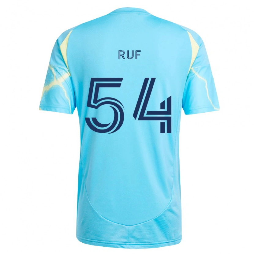 Danxen Mulher Camisola John Ruf #54 Azul Claro Preto Amarelo Claro Alternativa 2026/27 Camisa