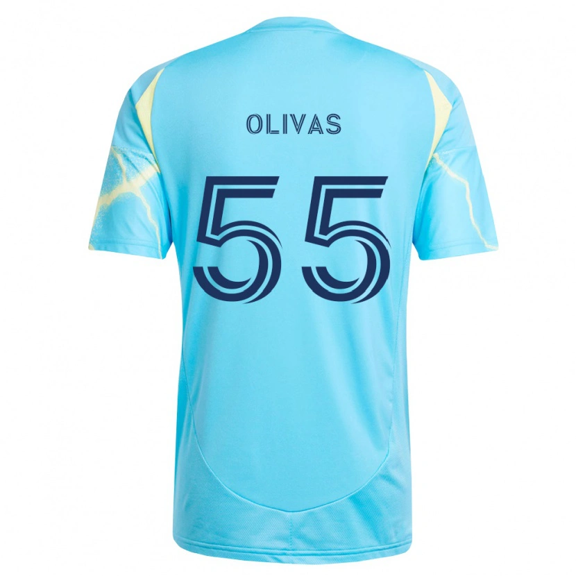 Danxen Mulher Camisola Sal Olivas #55 Azul Claro Preto Amarelo Claro Alternativa 2026/27 Camisa