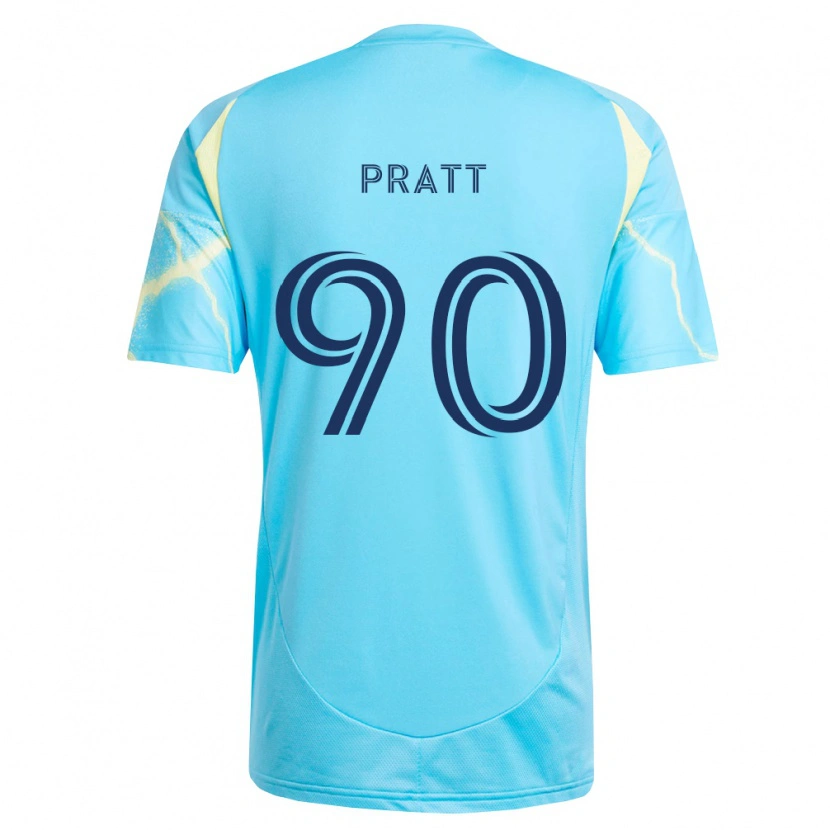 Danxen Mulher Camisola Oliver Pratt #90 Azul Claro Preto Amarelo Claro Alternativa 2026/27 Camisa