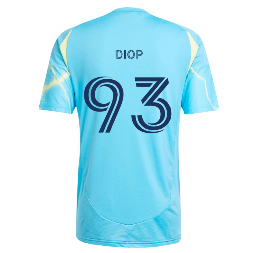 Danxen Mulher Camisola Abdoulaye Diop #93 Azul Claro Preto Amarelo Claro Alternativa 2026/27 Camisa