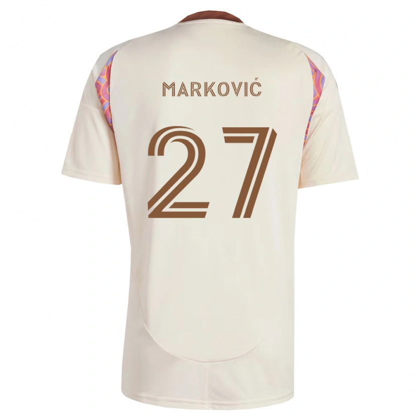 Danxen Mulher Camisola Nikola Marković #27 Rosa Off-White Alternativa 2026/27 Camisa
