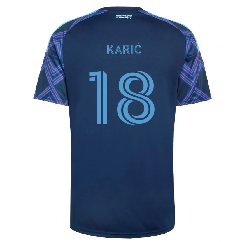 Danxen Mulher Camisola Emir Karić #18 Azul Real Roxo Alternativa 2026/27 Camisa