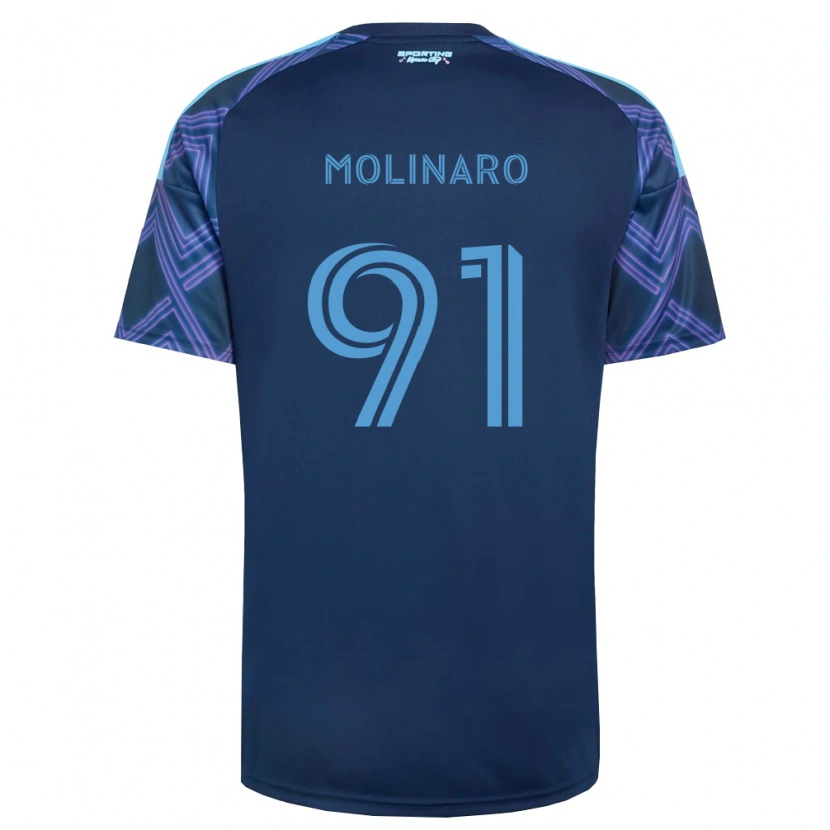 Danxen Mulher Camisola Jacob Molinaro #91 Azul Real Roxo Alternativa 2026/27 Camisa