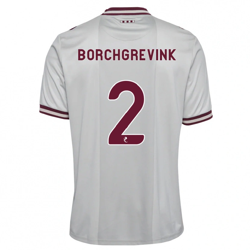 Danxen Mulher Camisola Christian Borchgrevink #2 Branco Borgonha Alternativa 2026/27 Camisa