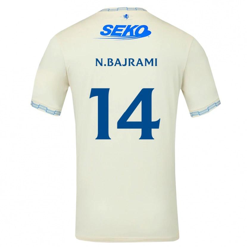 Danxen Mulher Camisola Nedim Bajrami #14 Azul Céu Profundo Branco Alternativa 2026/27 Camisa