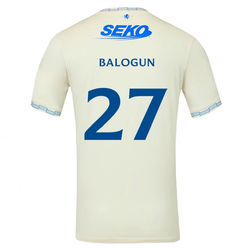 Danxen Mulher Camisola Leon Balogun #27 Azul Céu Profundo Branco Alternativa 2026/27 Camisa