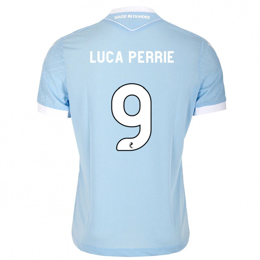 Danxen Mulher Camisola Luca Perrie #9 Azul Céu Claro Branco Alternativa 2026/27 Camisa