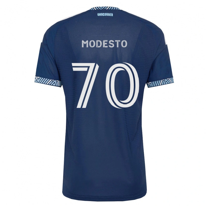 Danxen Mulher Camisola Rui Modesto #70 Azul Profundo Branco Alternativa 2026/27 Camisa