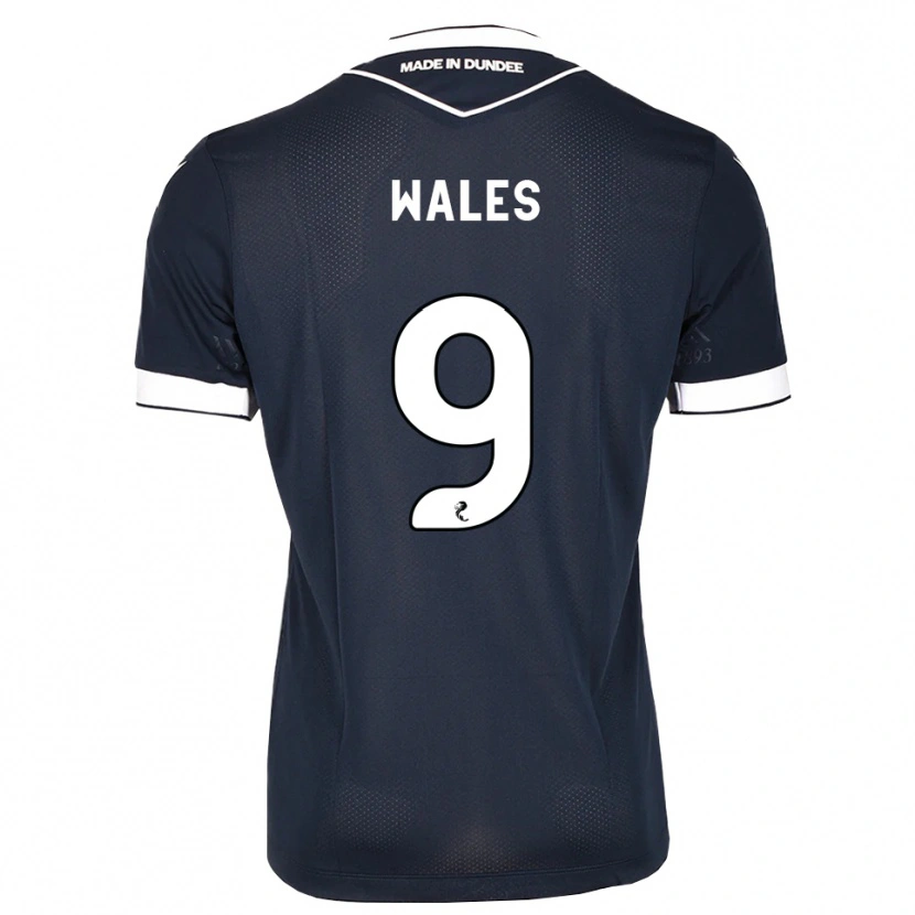 Danxen Mulher Camisola Bobby Wales #9 Azul Meia-Noite Branco Principal 2026/27 Camisa