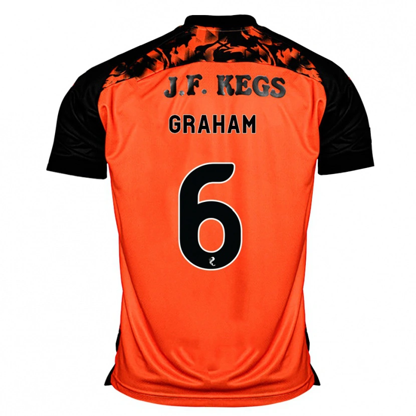 Danxen Criança Camisola Ross Graham #6 Laranja Preto Branco Principal 2026/27 Camisa