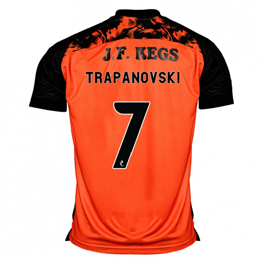 Danxen Criança Camisola Kristijan Trapanovski #7 Laranja Preto Branco Principal 2026/27 Camisa