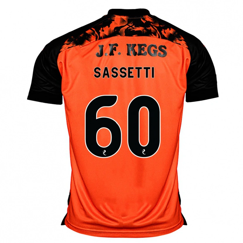 Danxen Criança Camisola Lorenzo Sassetti #60 Laranja Preto Branco Principal 2026/27 Camisa