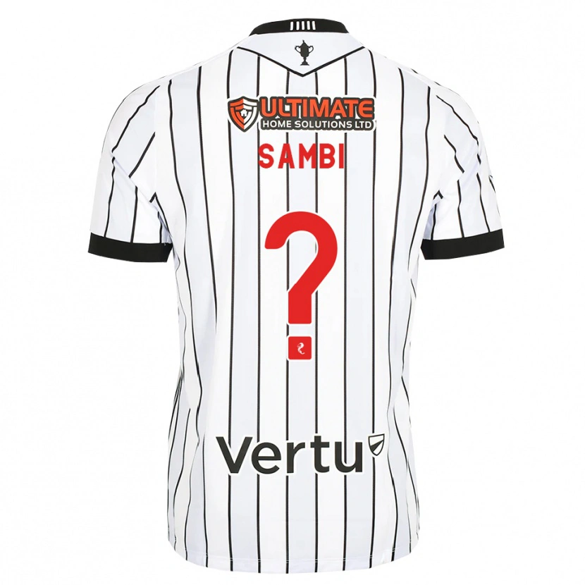 Danxen Criança Camisola Jaspreet Sambi #0 Branco Preto Vermelho Principal 2026/27 Camisa