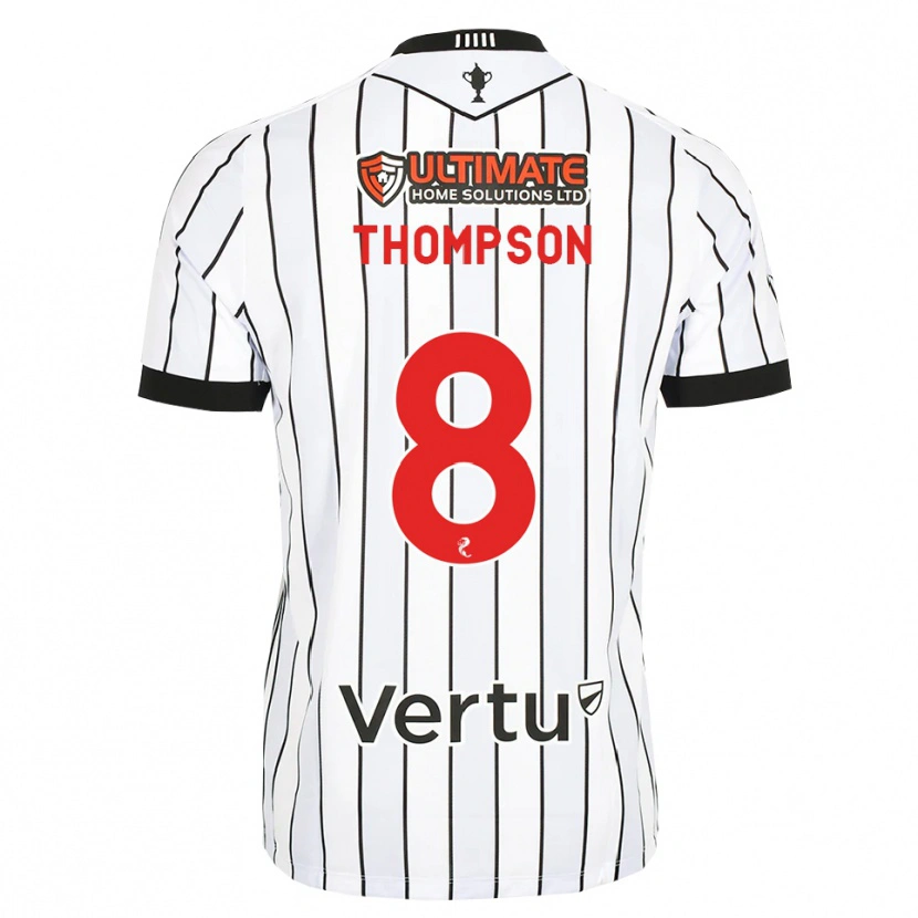 Danxen Criança Camisola Struan Thompson #8 Branco Preto Vermelho Principal 2026/27 Camisa