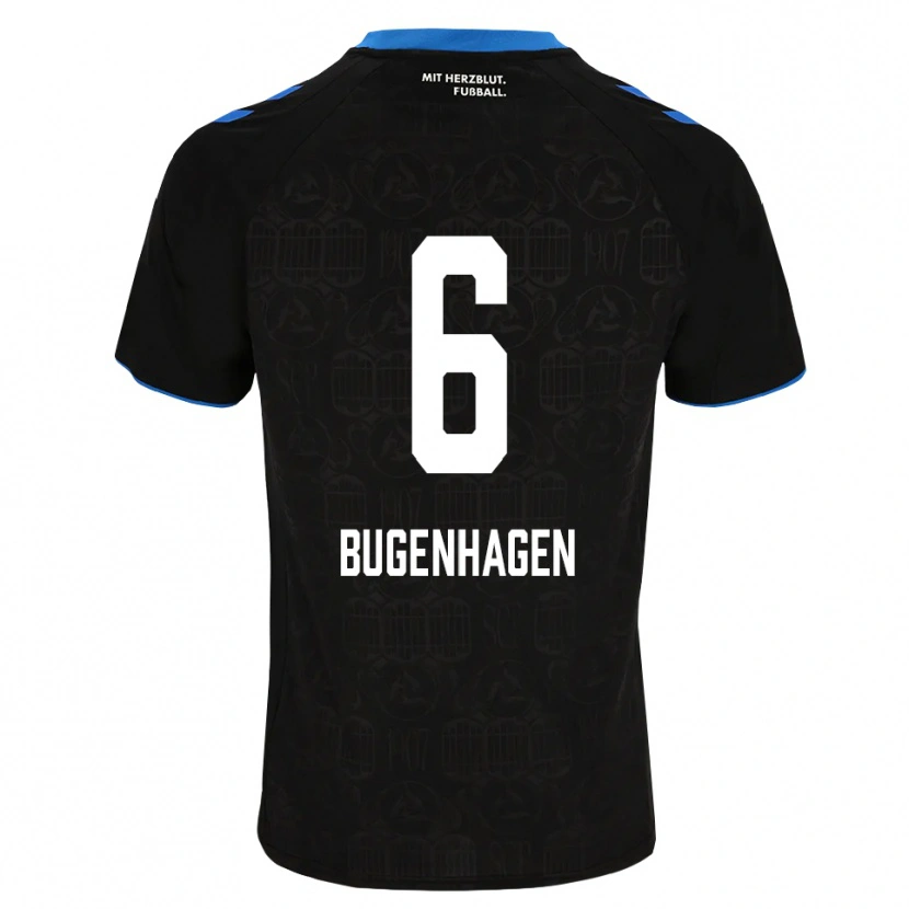 Danxen Criança Camisola Julius Bugenhagen #6 Preto Branco Vermelho Principal 2026/27 Camisa