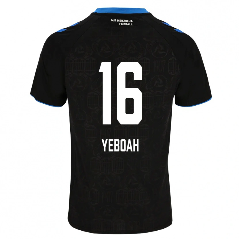 Danxen Criança Camisola Isaaq Yeboah #16 Preto Branco Vermelho Principal 2026/27 Camisa