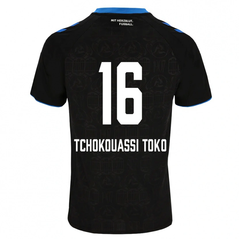 Danxen Criança Camisola Daryl Tchokouassi Toko #16 Preto Branco Vermelho Principal 2026/27 Camisa